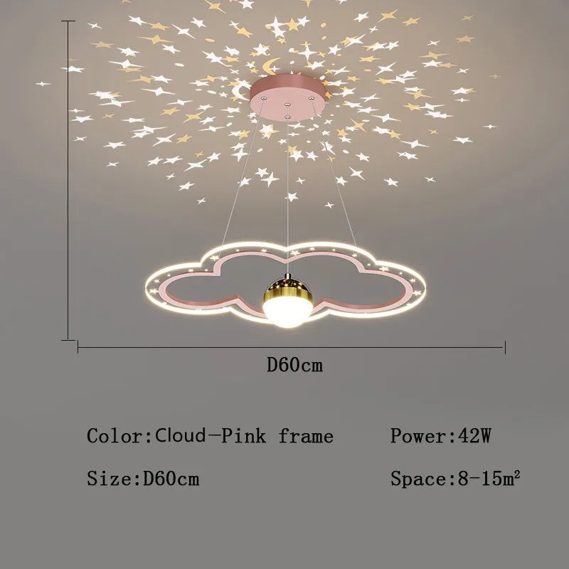 lustre étoile créatif lumineux pour chambre d'enfants