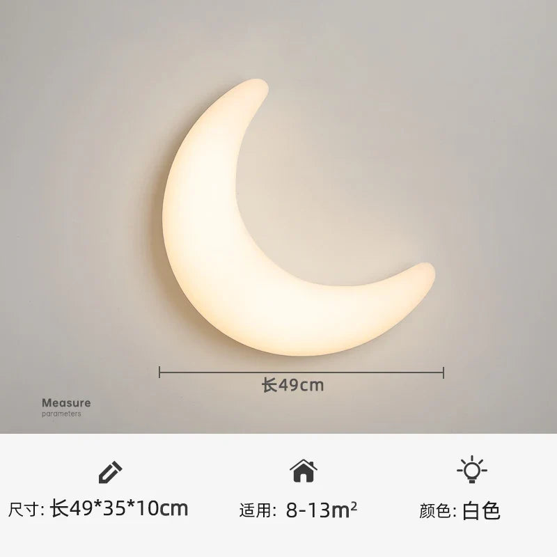 applique murale led moderne en forme de lune décorative et créative