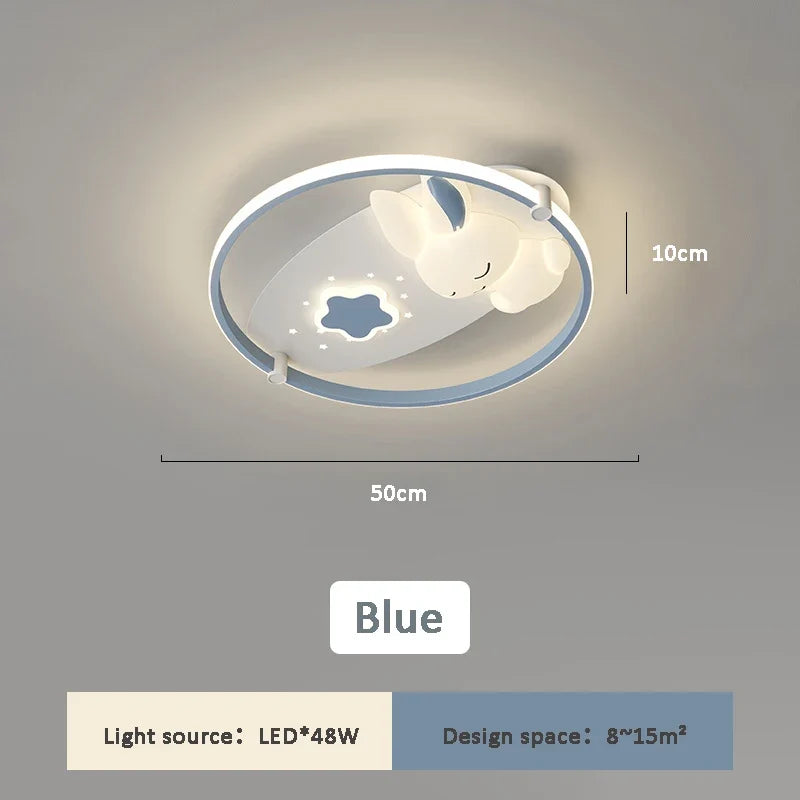 plafonnier moderne en forme de lapin pour enfant
