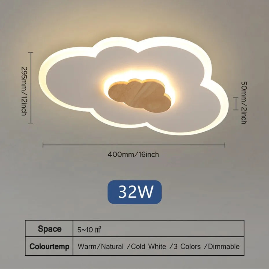 plafonnier led ultra fin avec nuages créatifs éclairage intelligent