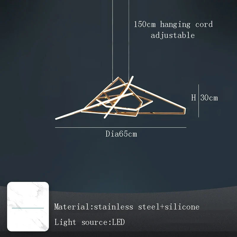lustre géométrique en silicone pour décoration moderne