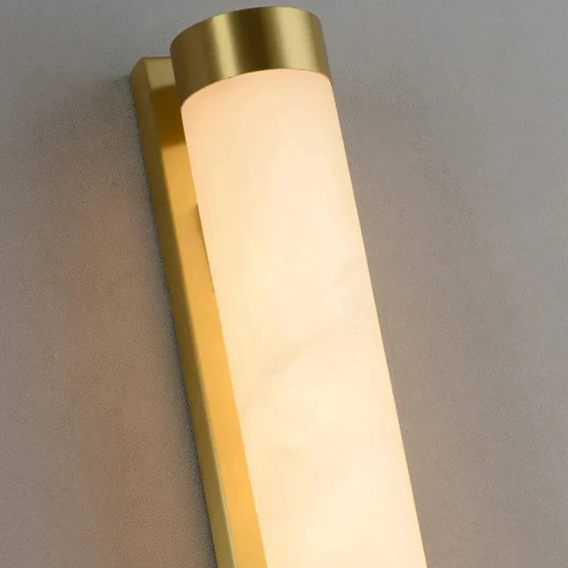 applique murale cylindrique en marbre naturel et laiton doré pour hôtels