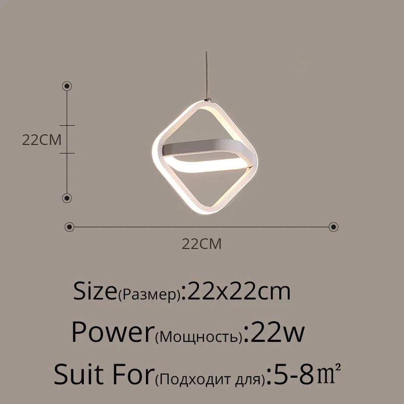 suspension led moderne pour éclairage intérieur design élégant