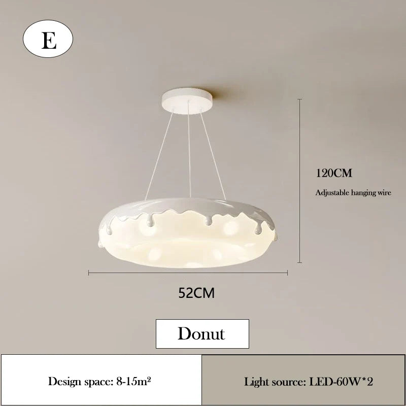 lustre créatif en forme de beignet pour chambre d'enfant