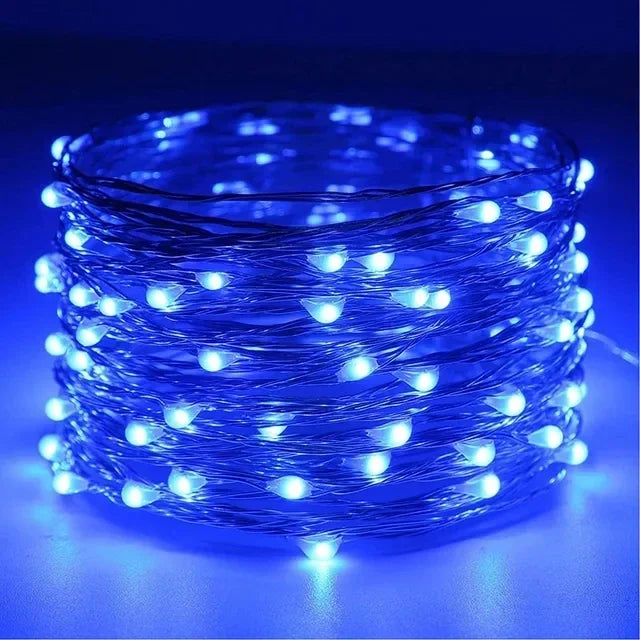 guirlande lumineuse led en fil de cuivre pour décoration festive