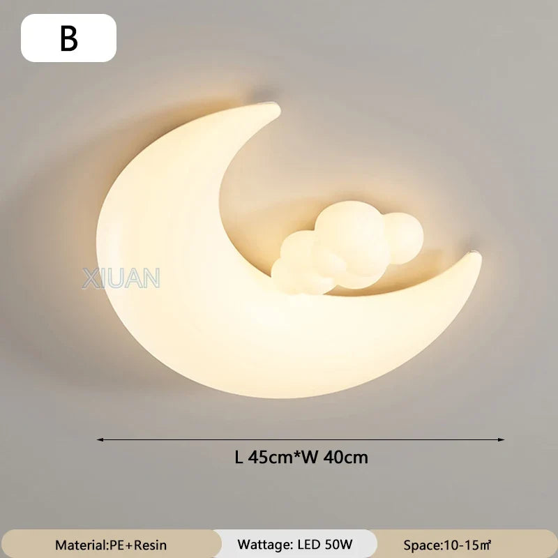 Cartoon Children's Ceiling Lamp Bedroom Ceiling Light Astronaut Star Cloud Moon Lights for Girl Boy Student Baby Room Lighting