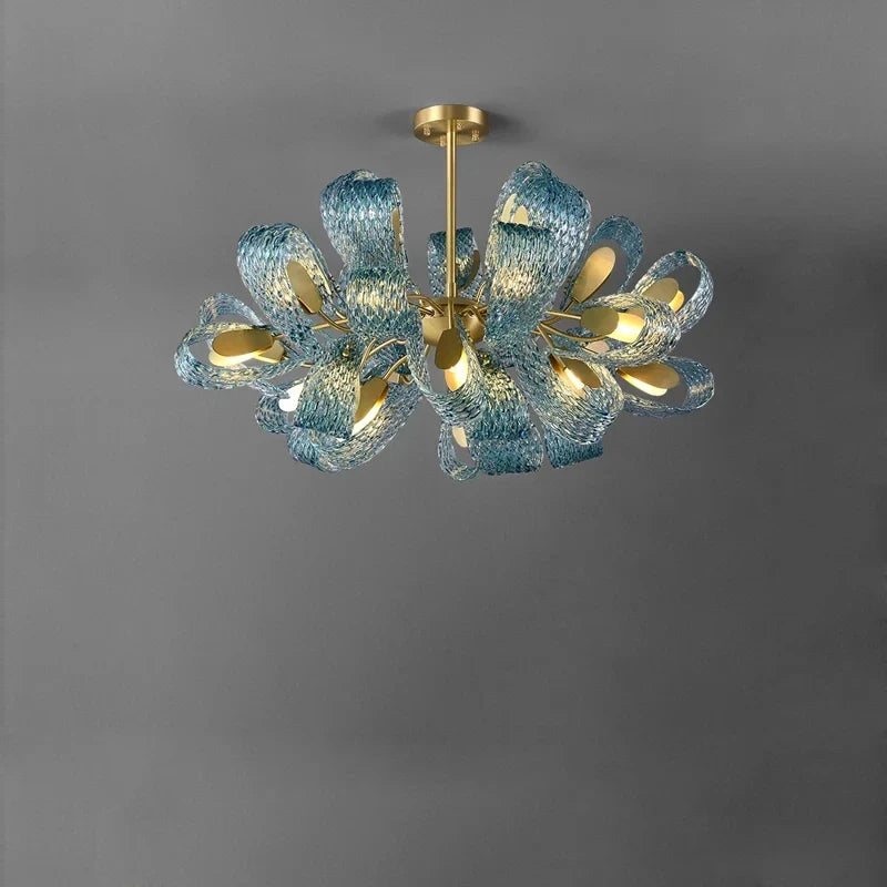 Suspension modernes en verre bleu lampes suspendues design pour couloir Bar chambre lustre Suspension Luminaire éclairage