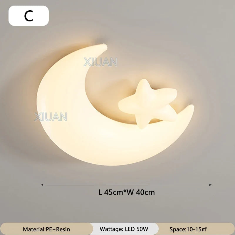 Cartoon Children's Ceiling Lamp Bedroom Ceiling Light Astronaut Star Cloud Moon Lights for Girl Boy Student Baby Room Lighting