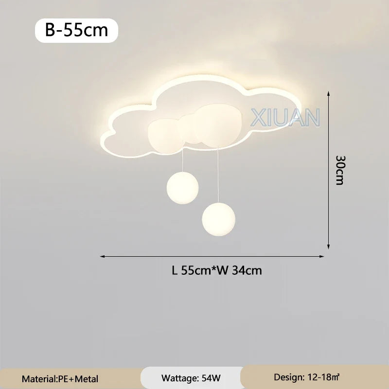 Minimalist Children's Room Ceiling Lamps Hanging Ball Bubble Droplight White Cloud Bedroom Chandelier Light Living Room Indoor