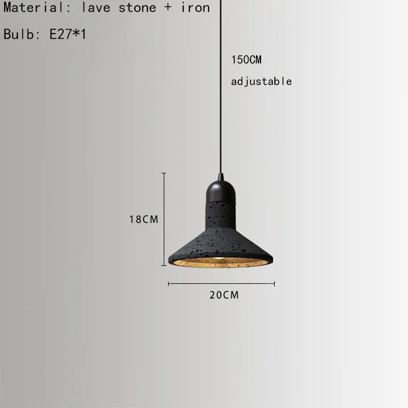 suspension en pierre réglable avec cordon d'ampoule