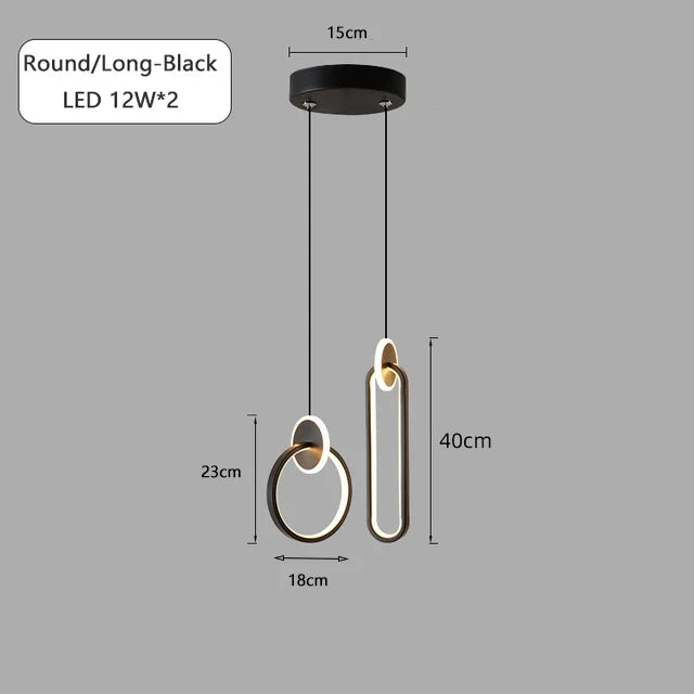 lustre long câble minimaliste suspendu rond 2022