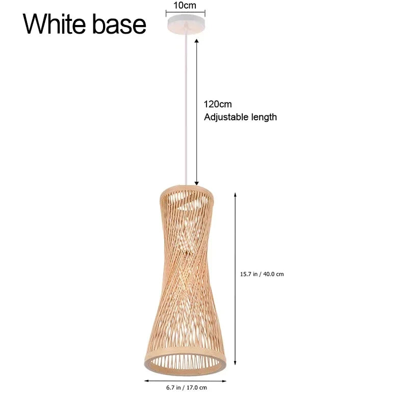 lustre en bambou et rotin tissé style japonais pour décoration