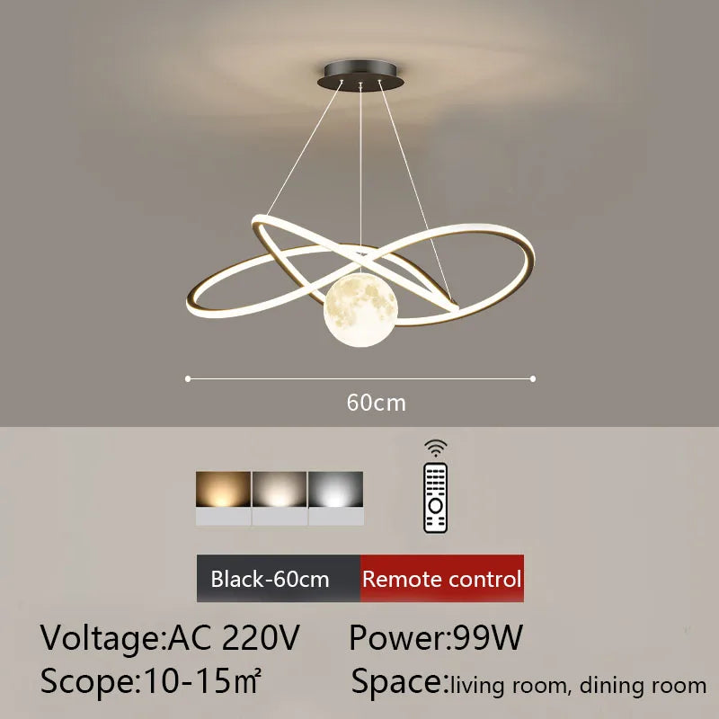 Plafonnier LED suspendu au Design rond