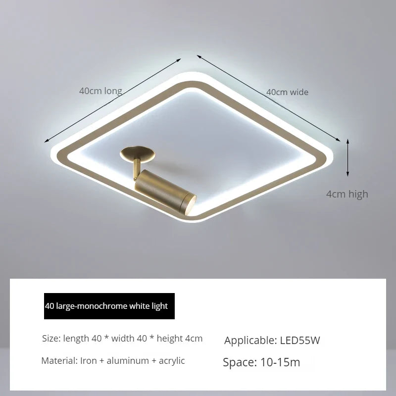 ins moderne plafond led ronde carrée avec projecteur monté en surface