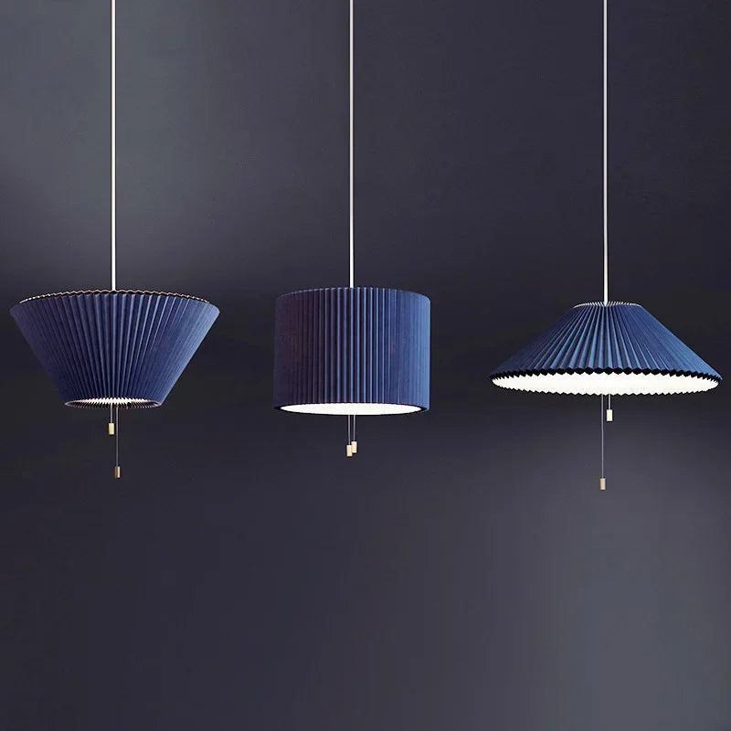 lustre moderne design parapluie en tissu plissé déformé led