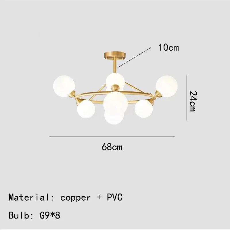 lustre moderne en acrylique et laiton noir doré pour éclairage intérieur
