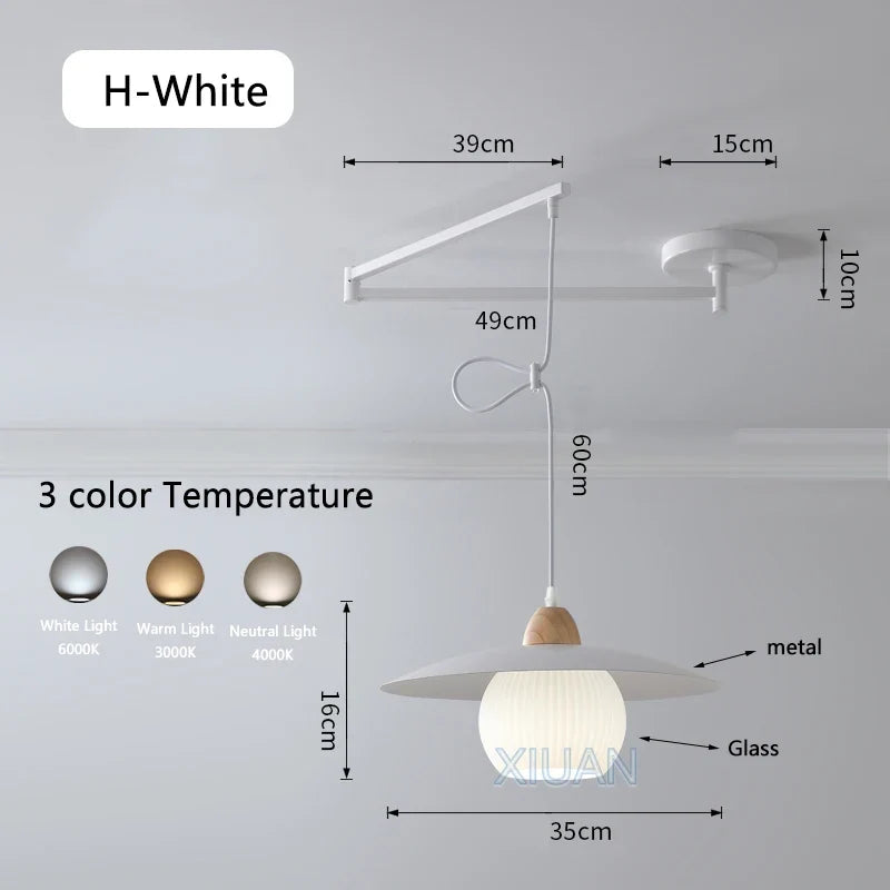 lustre led avec bras réglable pour bar et restaurant