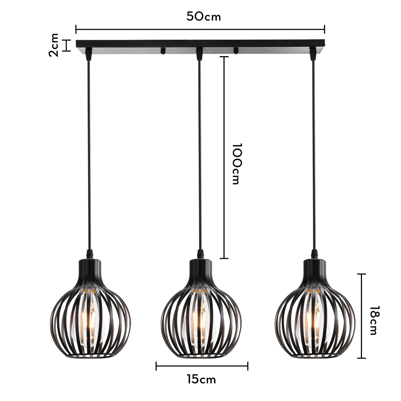 suspension industrielle rétro avec abat-jour géométrique moderne