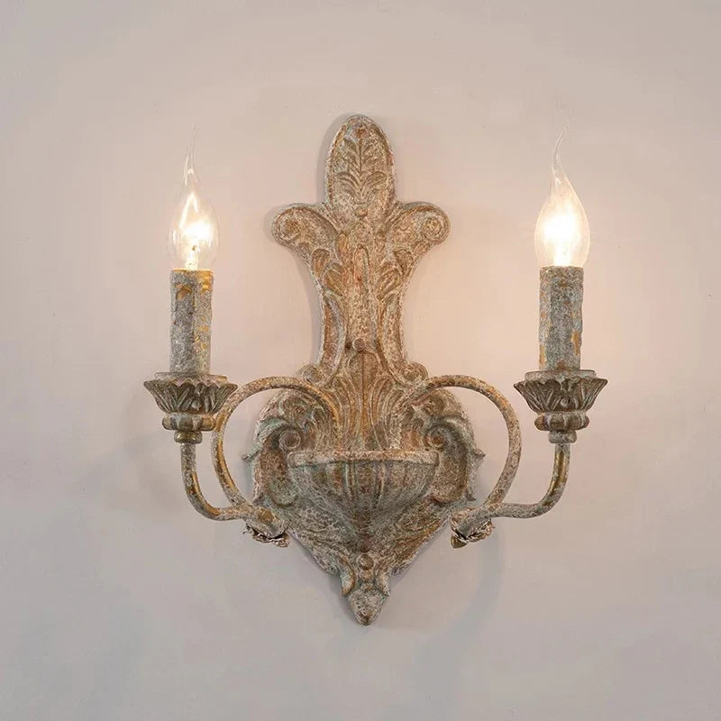 applique murale double tête en fer antique rétro américain