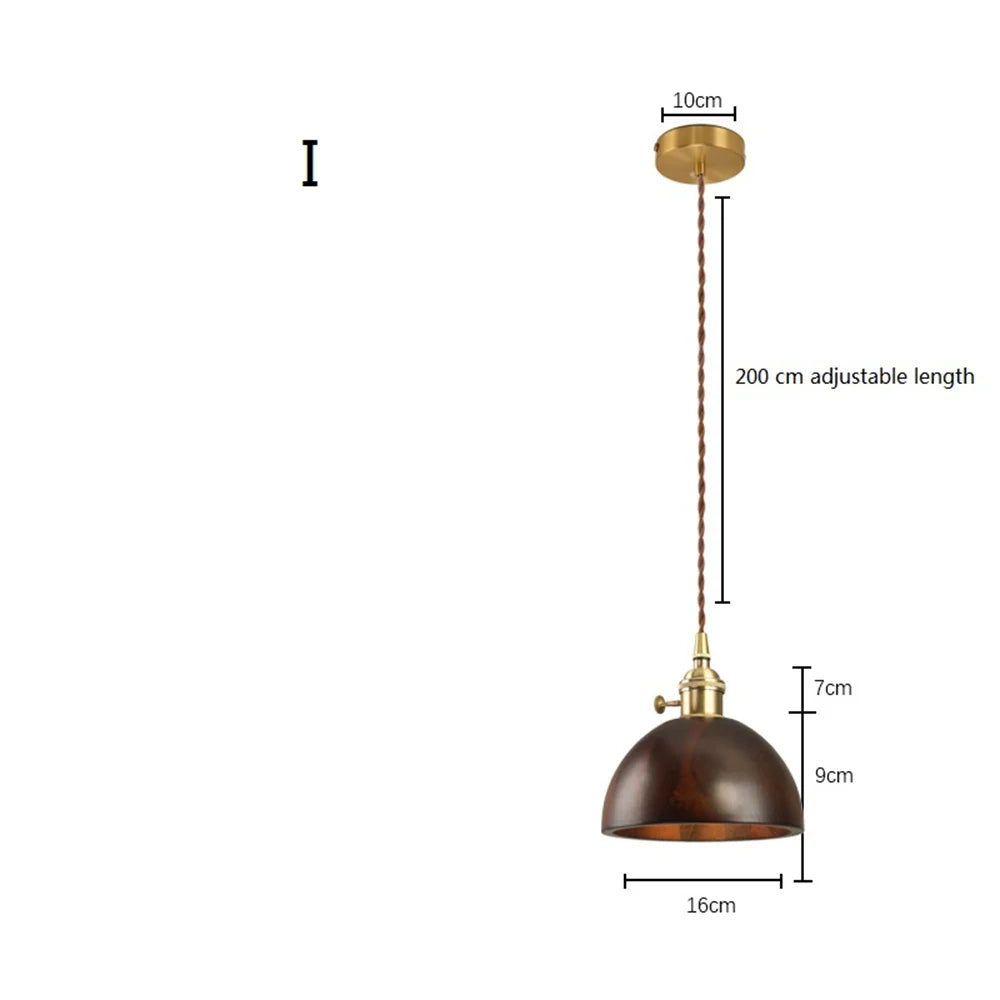Nordique moderne suspension LED luminaire en laiton en bois Loft cuisine île lampe suspendue décoration de la maison éclairage Suspension Design