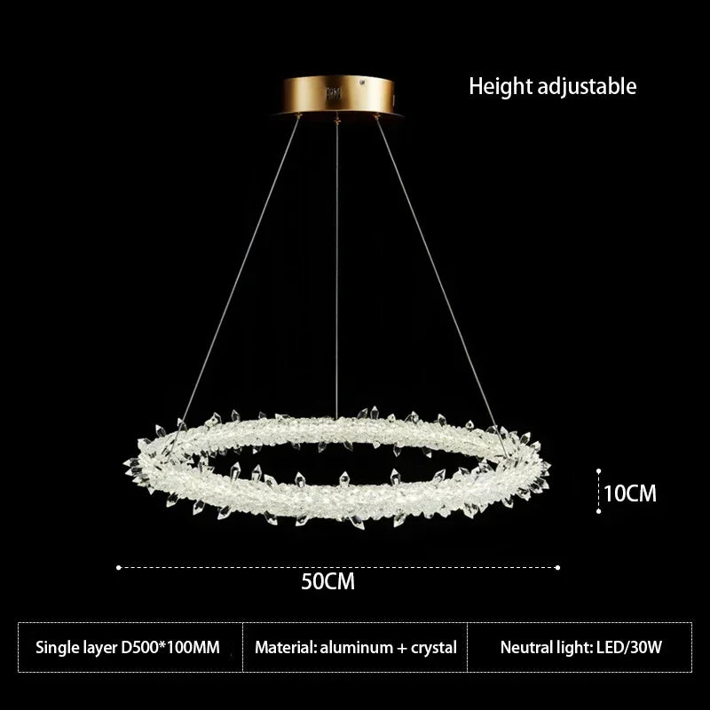 lustre moderne en cristal design pour décoration intérieure élégante