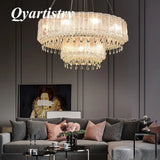 lustre en cristal de luxe avec lumières led nordiques