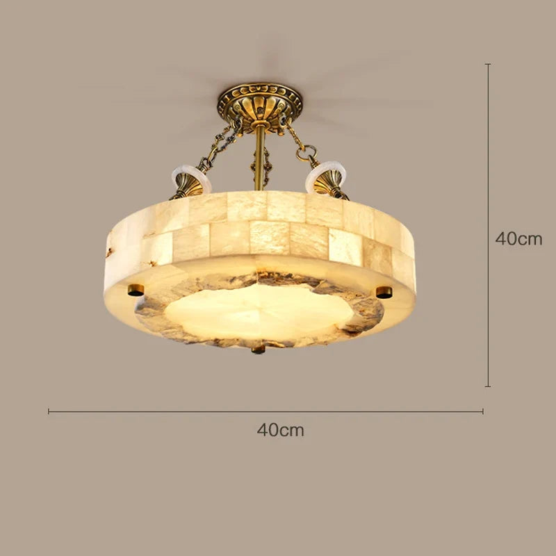 plafonnier luxueux en marbre naturel suspendu grand luminaire