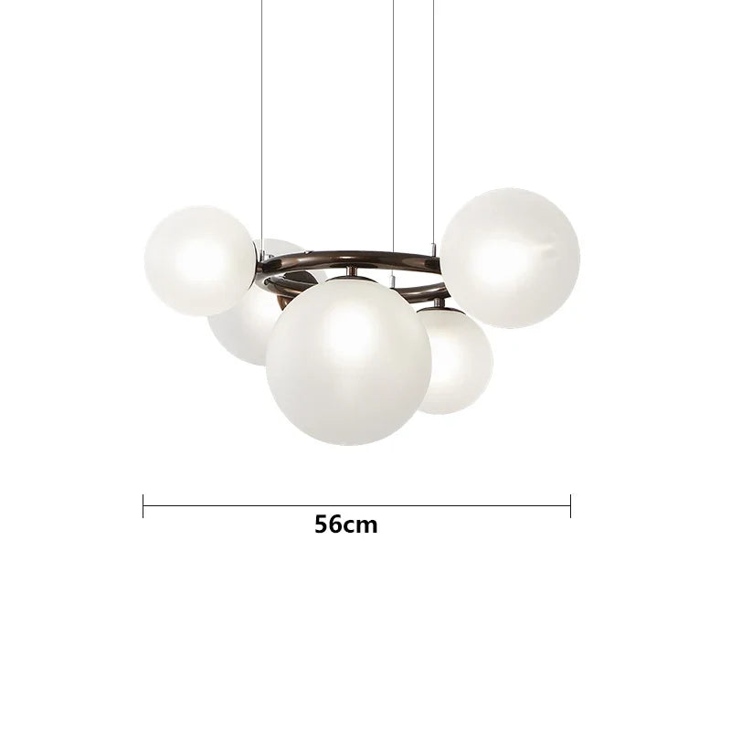 lustre à bulles de verre nordique pour décoration intérieure