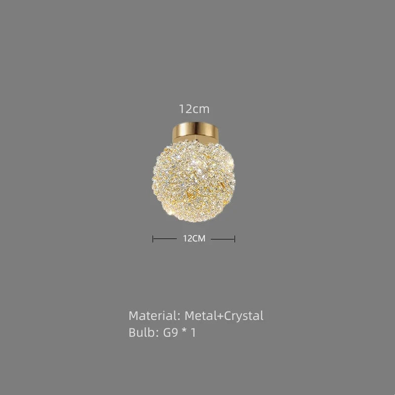 suspension moderne en cristal avec cordon réglable en métal