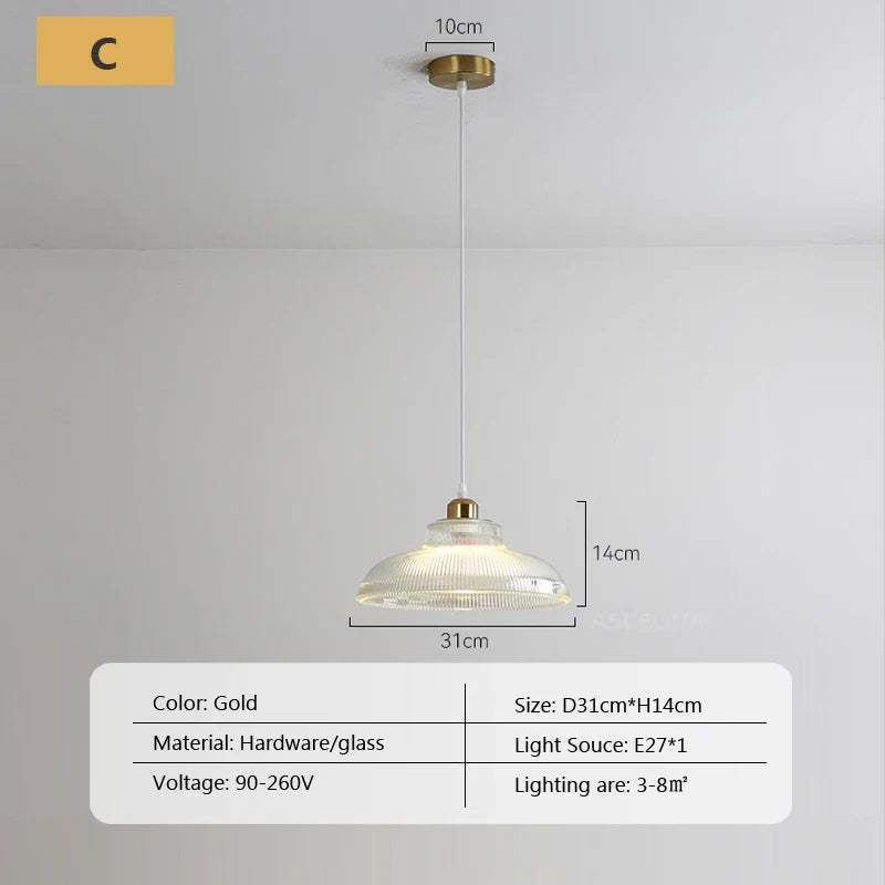 suspension en verre nordique pour décoration intérieure moderne