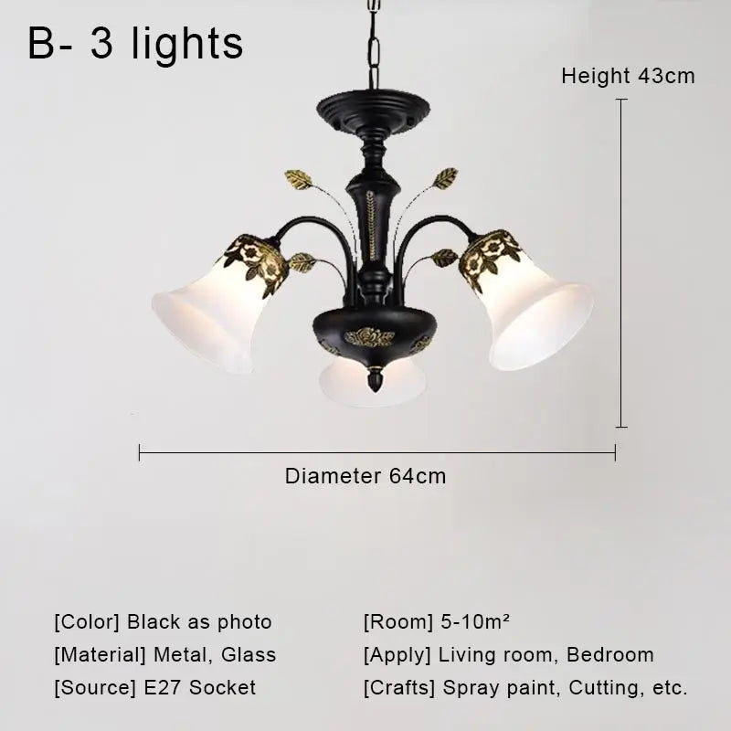 lustre à led rétro en verre pour intérieur vintage