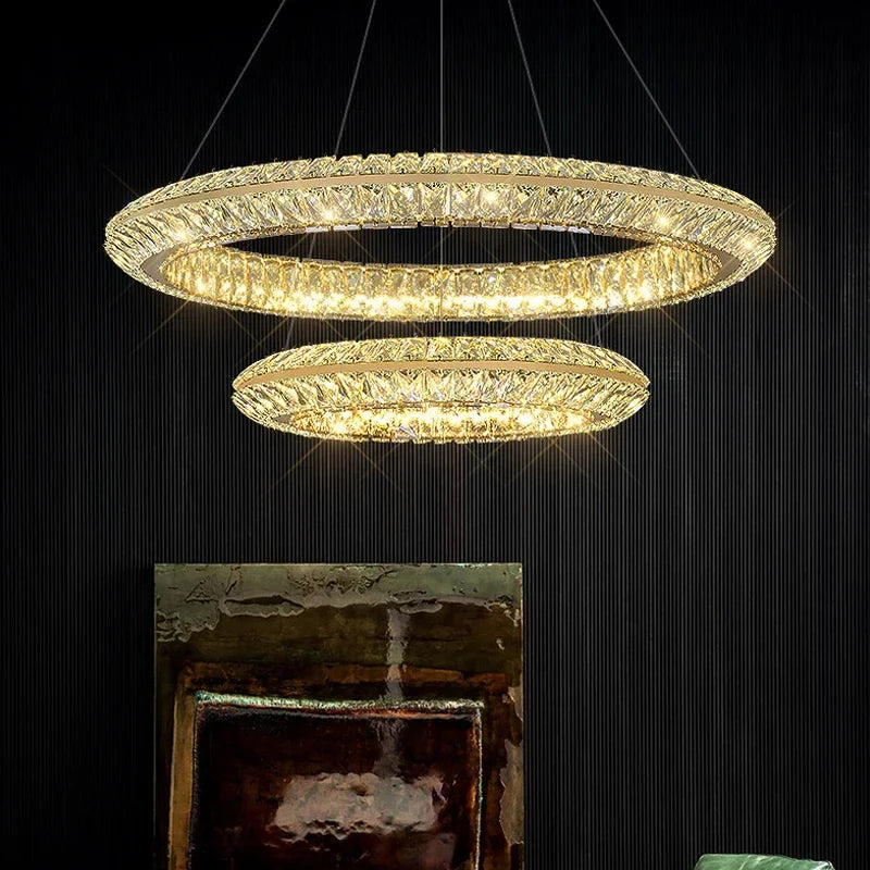 lustre de luxe en cristal led pour hôtel et bar