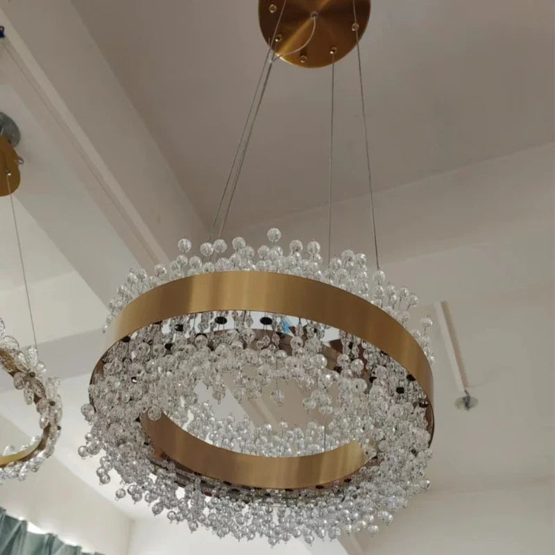 lustre led en cristal moderne hauteur réglable décoration maison