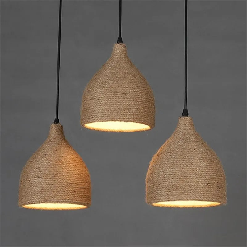 suspension vintage en corde de chanvre pour décoration intérieure