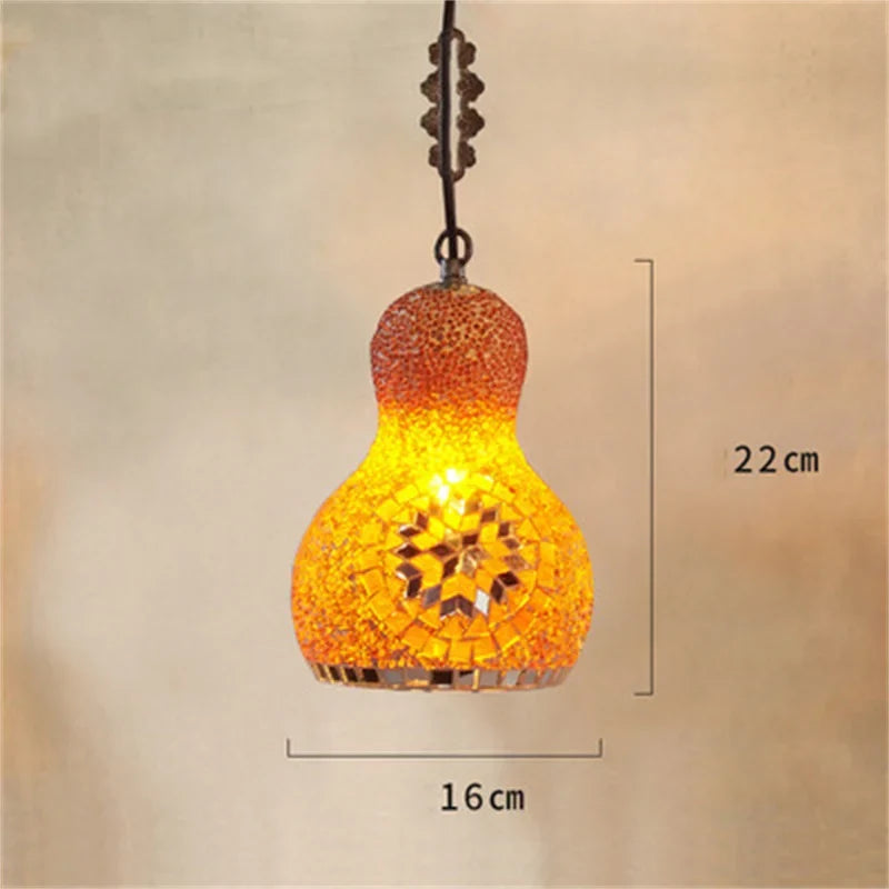 lustre en mosaïque turque fait main style art déco romantique en verre coloré