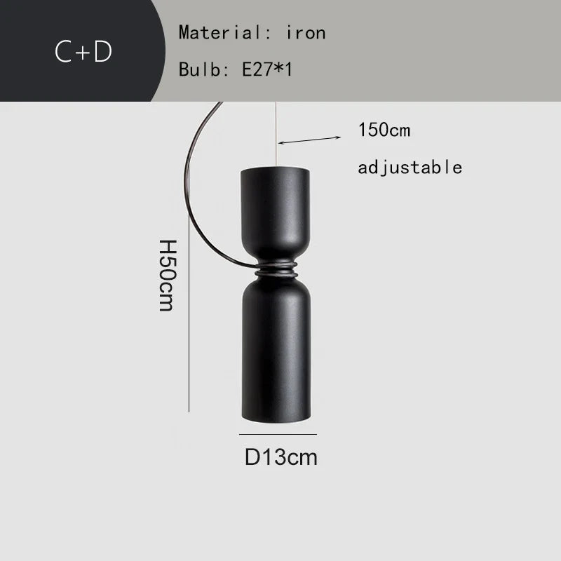 lustre moderne en métal pour 	 avec fil réglable