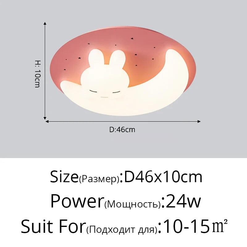plafonnier led design nordique en forme de lapin luminaire décoratif d'intérieur