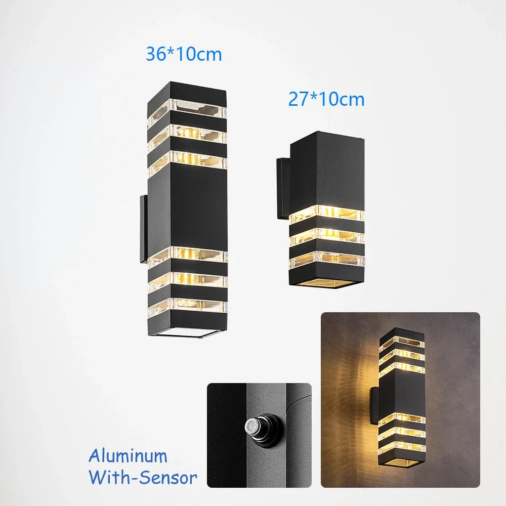 applique murale led imperméable avec capteur pour intérieur et extérieur