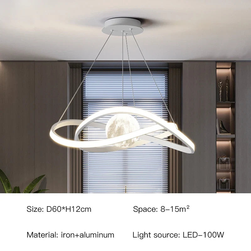 suspension led moderne style art noir pour intérieur