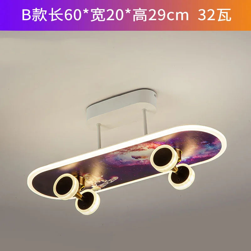 plafonnier skateboard à intensité variable pour chambre enfant