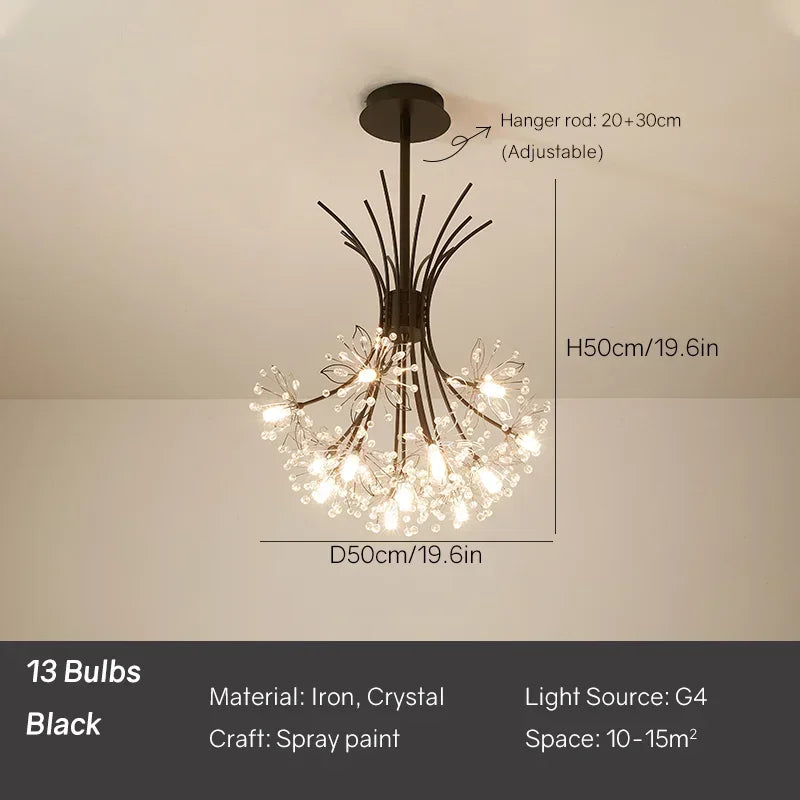 Dandelion Chandelier Nordic Pendant Lamp Ceiling Suspension Hanging Light for Living Ding Room