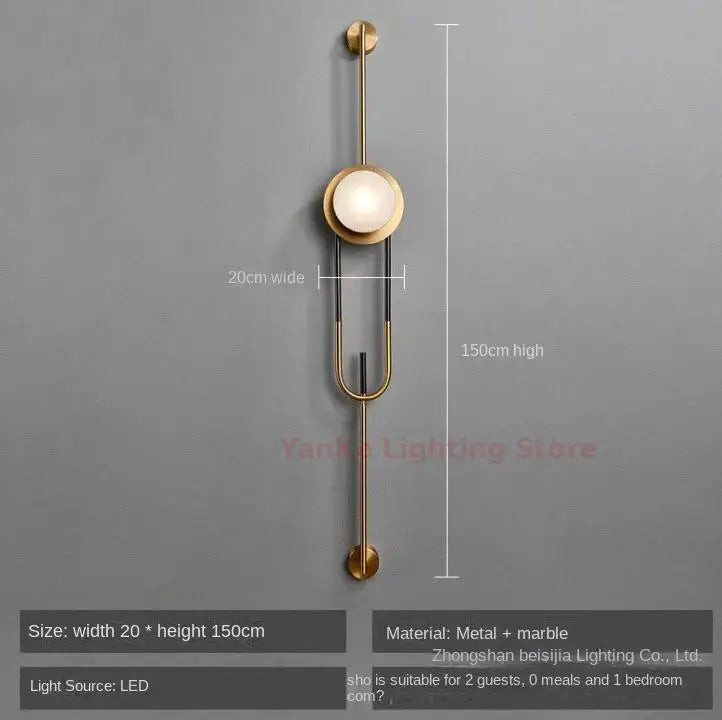 Nordic light luxury strip bubble glass wall lamp designer decorates bedroom bedside lamp, living room background wall wall lamp