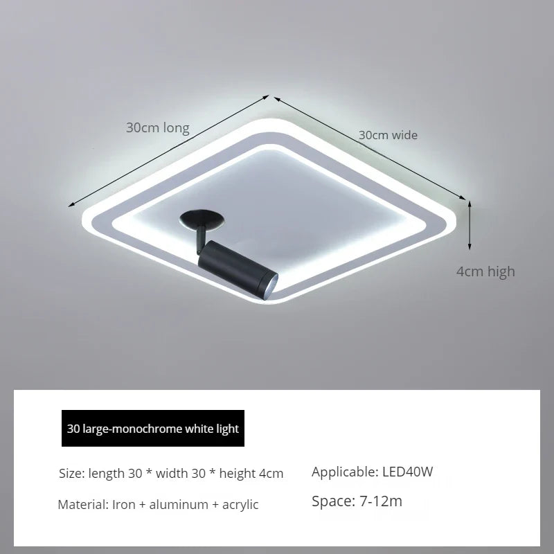 ins moderne plafond led ronde carrée avec projecteur monté en surface