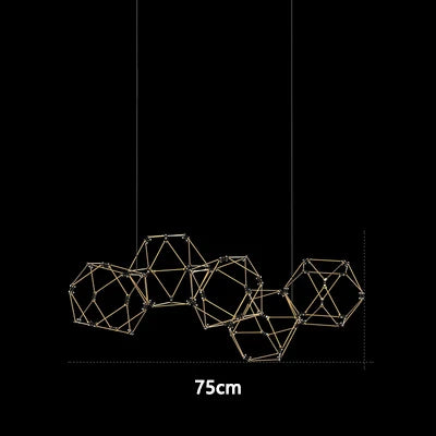 lustre luciole polygonal design nordique en acier inoxydable