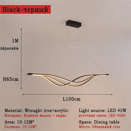 lustre moderne led décoratif pour restaurants et espaces intérieurs