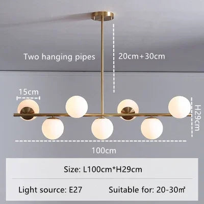 suspension moderne en verre pour décoration intérieure élégante