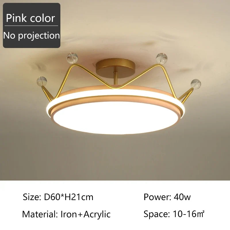 plafonnier led moderne couronne créative pour chambre d'enfant