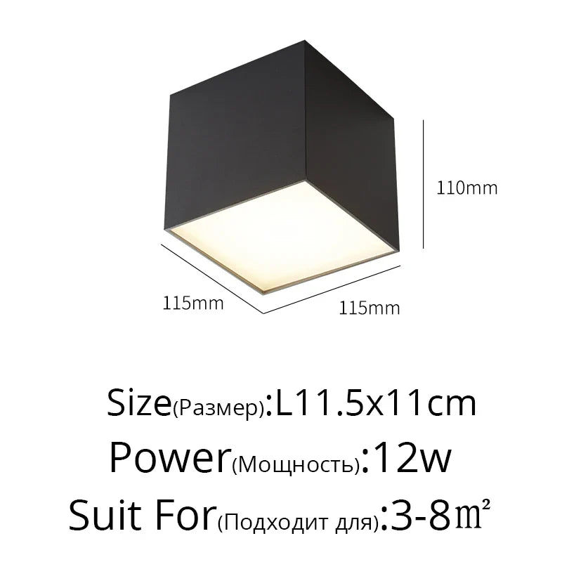 Plafonniers Led créatifs en acrylique blanc et noir