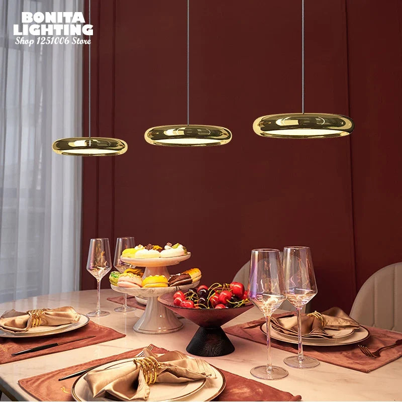 suspension à led minimaliste moderne design luxe ronde avec gradation