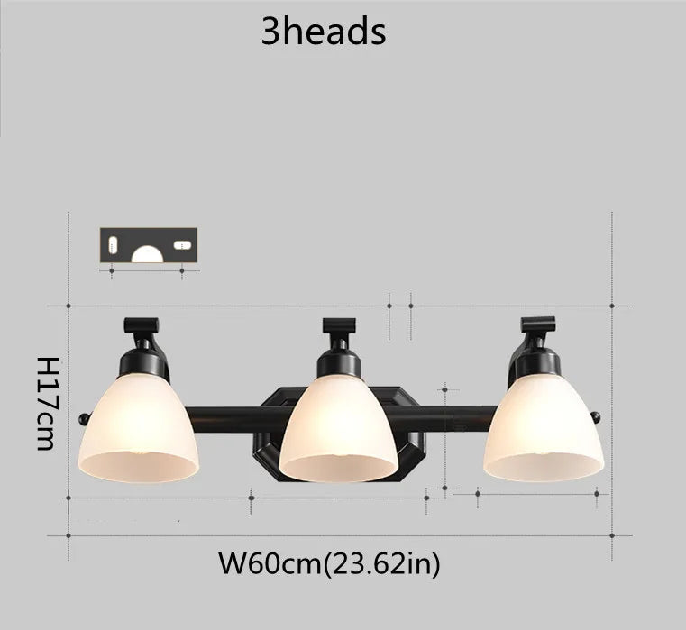 applique murale vintage led avec abat-jour en verre bronze